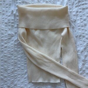 Princess Polly cream off the shoulder long sleeve sweater